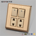 Best selling 2 switch+2 ways HYS golden socket